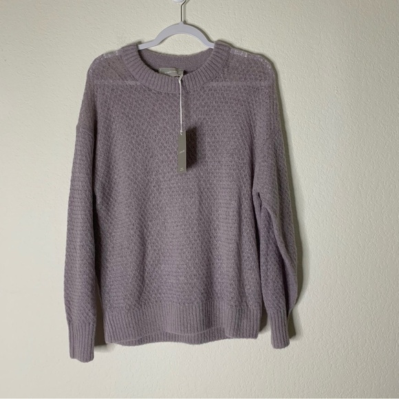 Everlane womens purple alpaca Crewneck knit sweatshirt M NEW - Picture 1 of 8